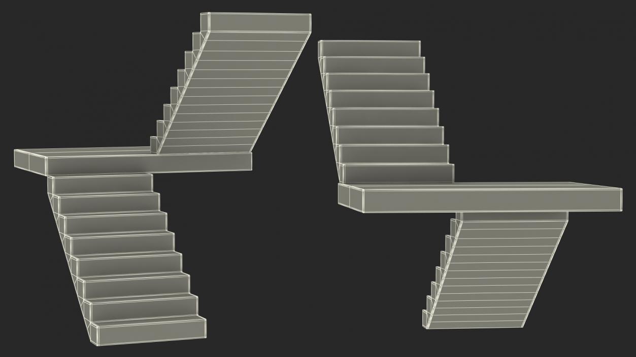 3D Precast Concrete Stairs model