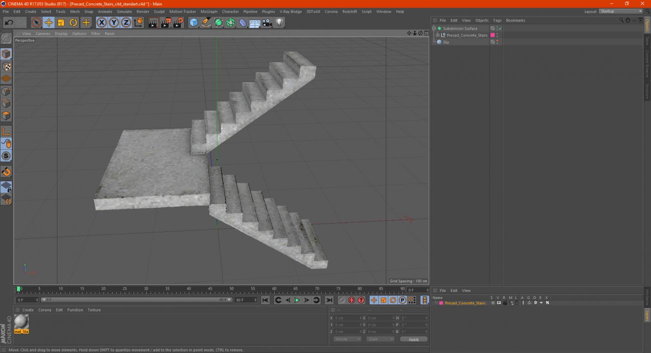 3D Precast Concrete Stairs model