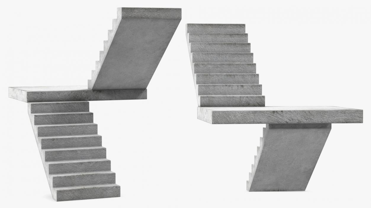 3D Precast Concrete Stairs model