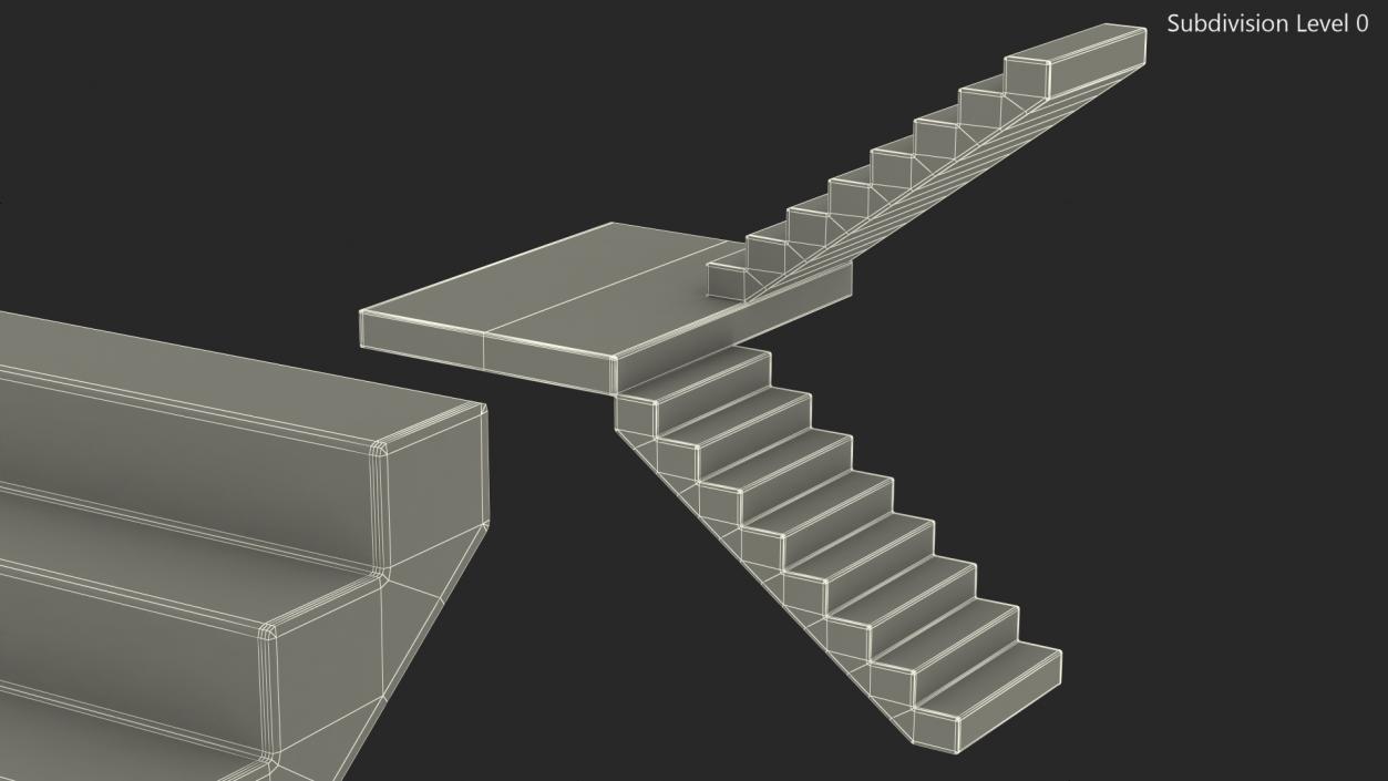 3D Precast Concrete Stairs model