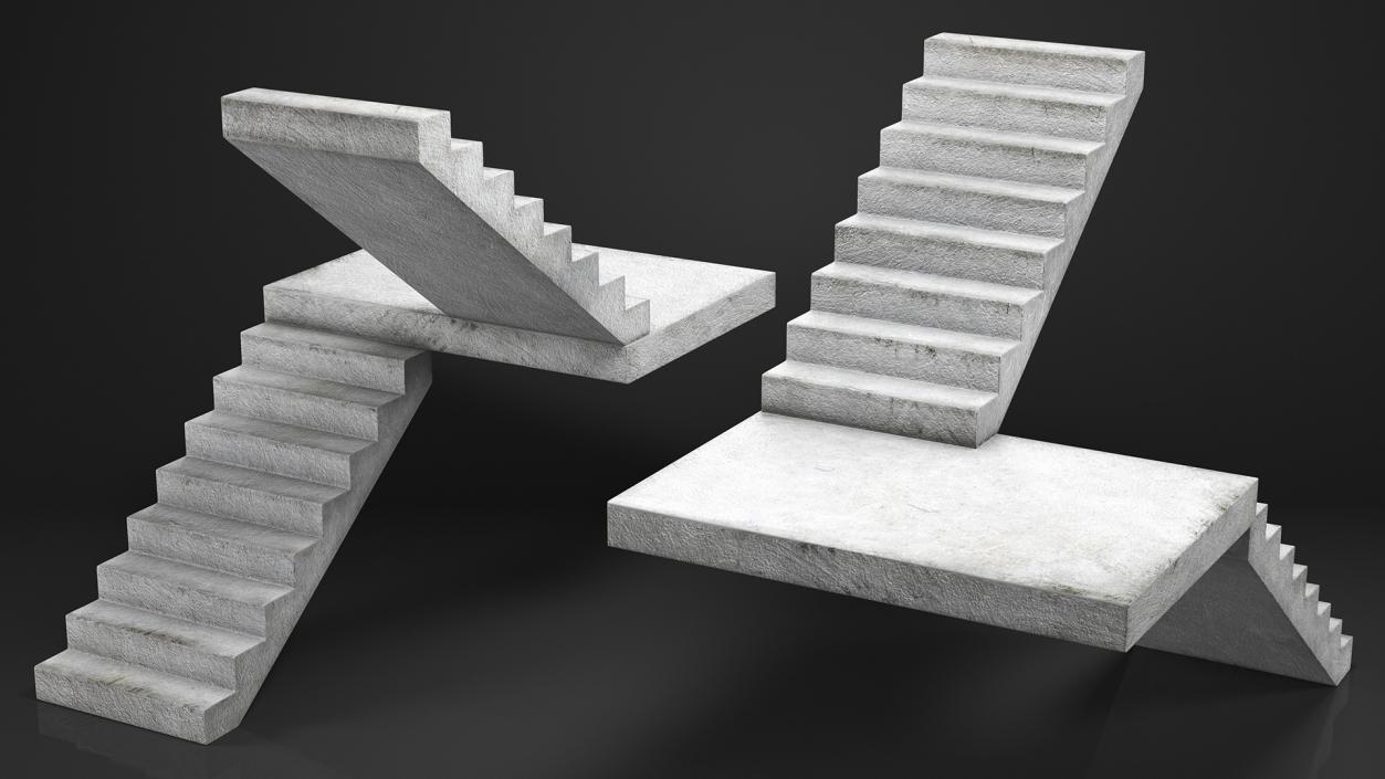 3D Precast Concrete Stairs model