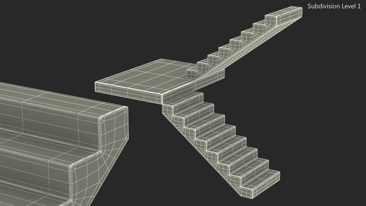 3D Precast Concrete Stairs model