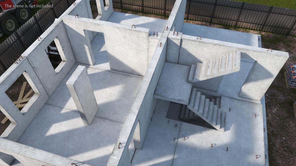 3D Precast Concrete Stairs model