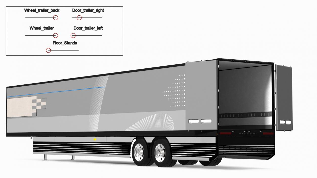 3D Futuristic Trailer Concept Rigged model