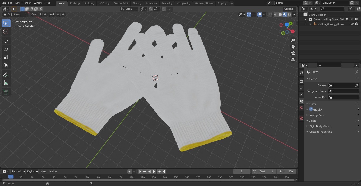 3D Cotton Working Gloves