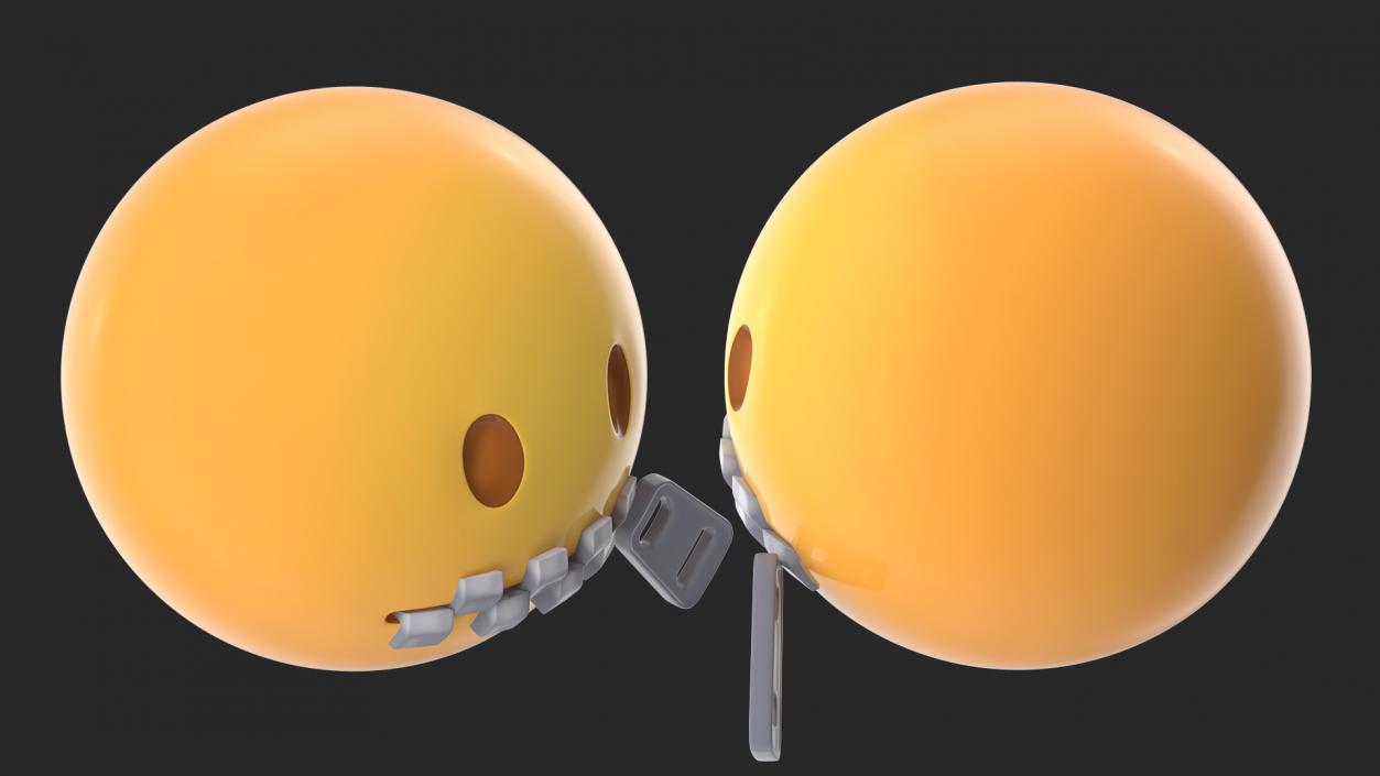 3D Zipper Mouth Emoji model