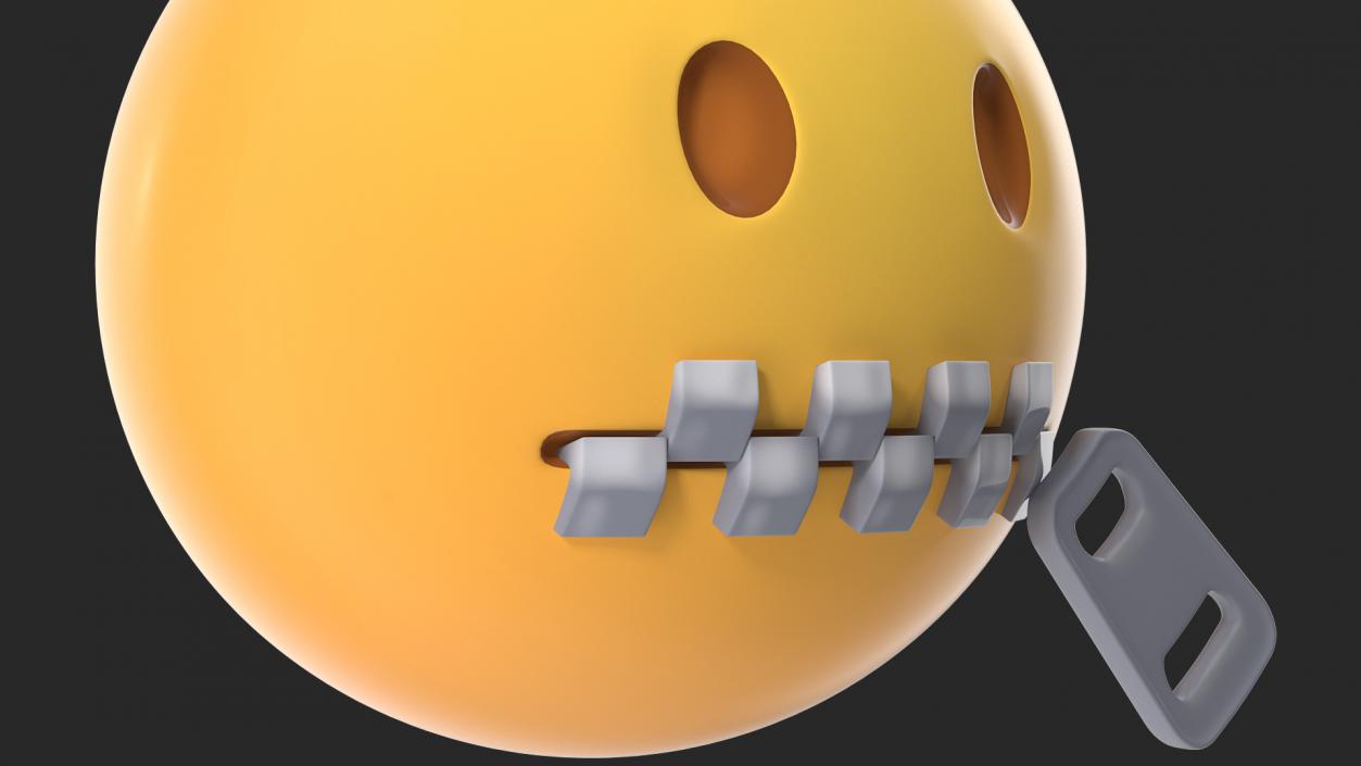 3D Zipper Mouth Emoji model