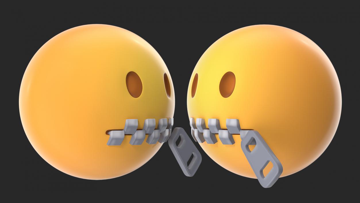 3D Zipper Mouth Emoji model