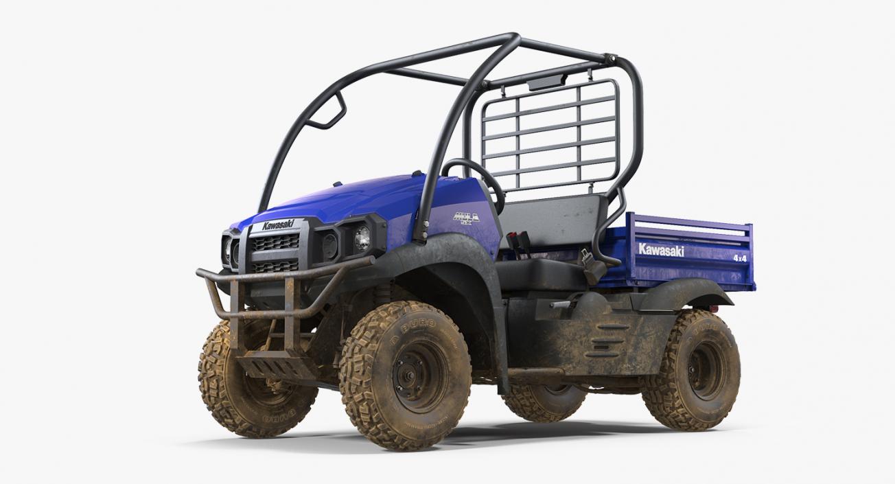 3D Kawasaki Mule 2019 SX 4x4 Dirty Rigged model