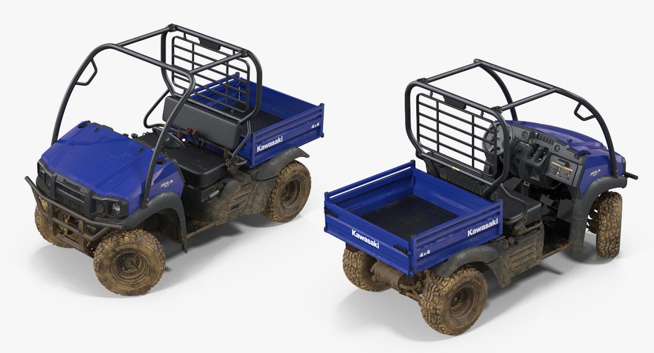 3D Kawasaki Mule 2019 SX 4x4 Dirty Rigged model