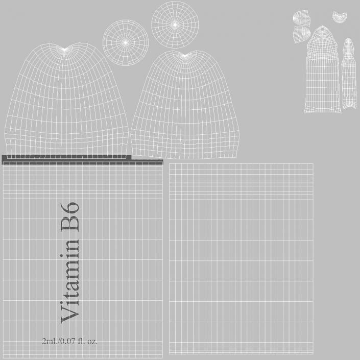 3D Vitamin B6 Pyridoxine 2ml Ampoule model