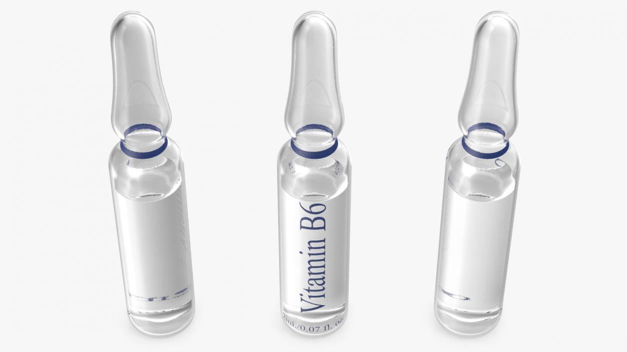 3D Vitamin B6 Pyridoxine 2ml Ampoule model