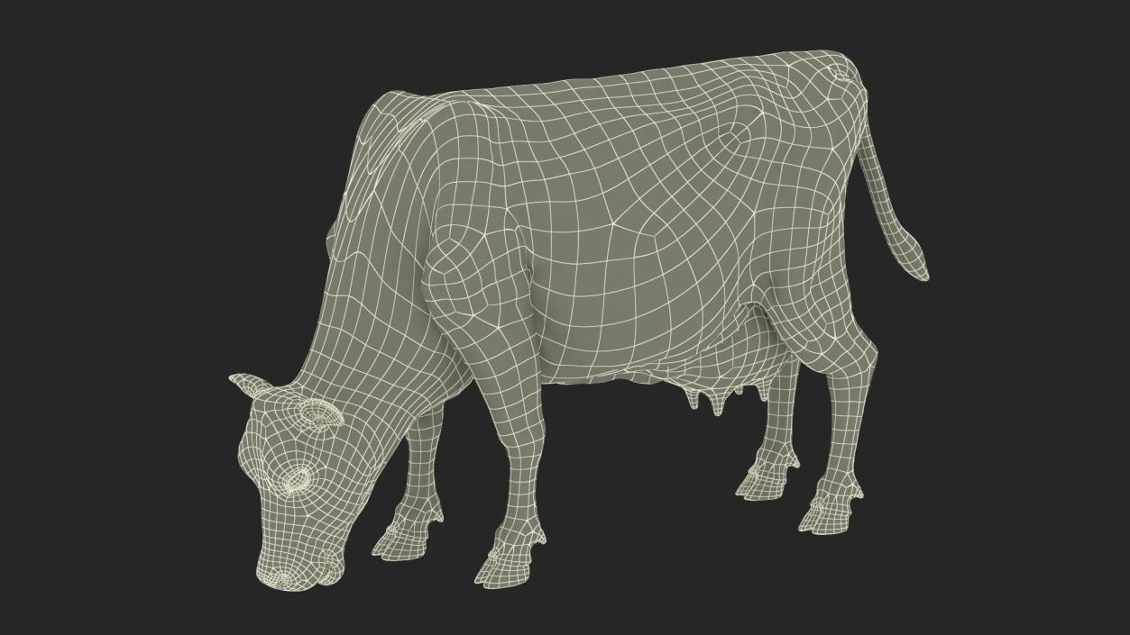 Mini Cow Eating Fur 3D model