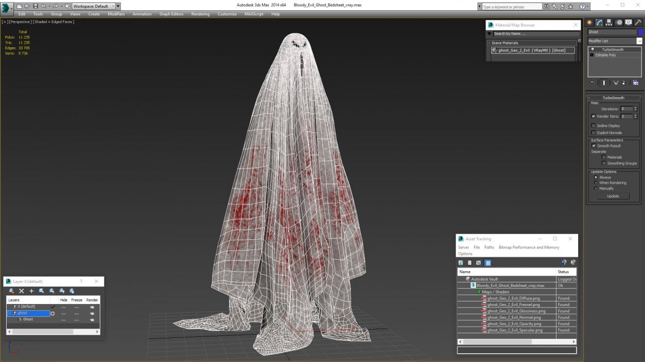 3D Bloody Evil Ghost Bedsheet