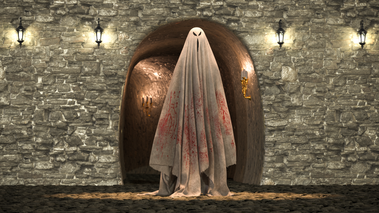 3D Bloody Evil Ghost Bedsheet