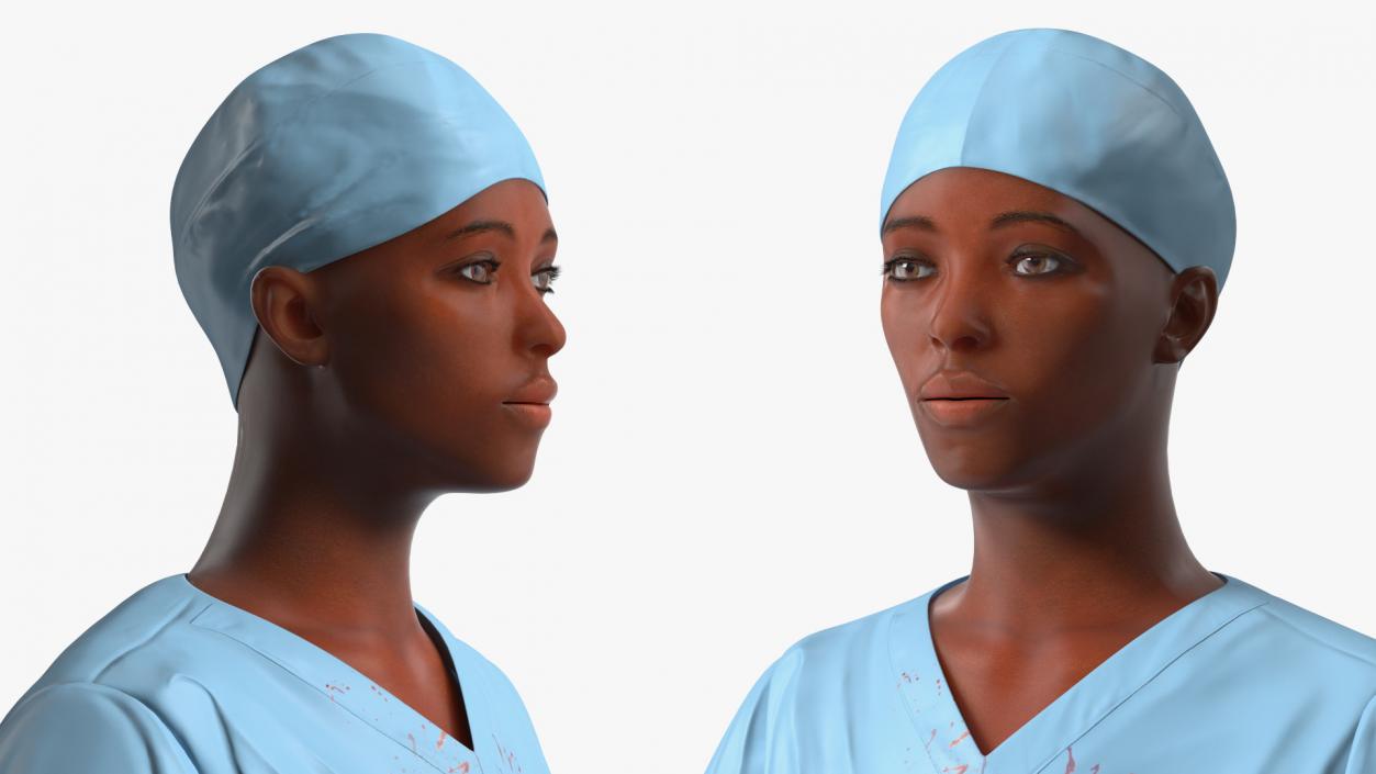 3D Female Nurse in Scrubs Fur