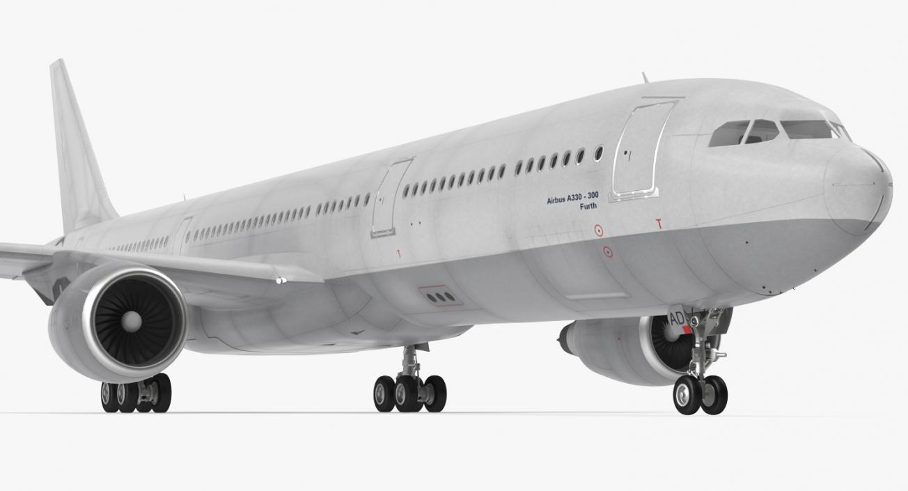 3D Jet Airliner Airbus A330-300 Generic Rigged model