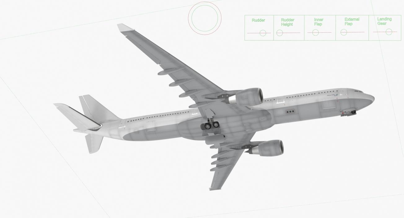 3D Jet Airliner Airbus A330-300 Generic Rigged model