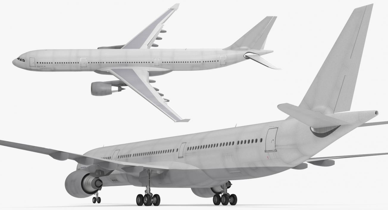 3D Jet Airliner Airbus A330-300 Generic Rigged model