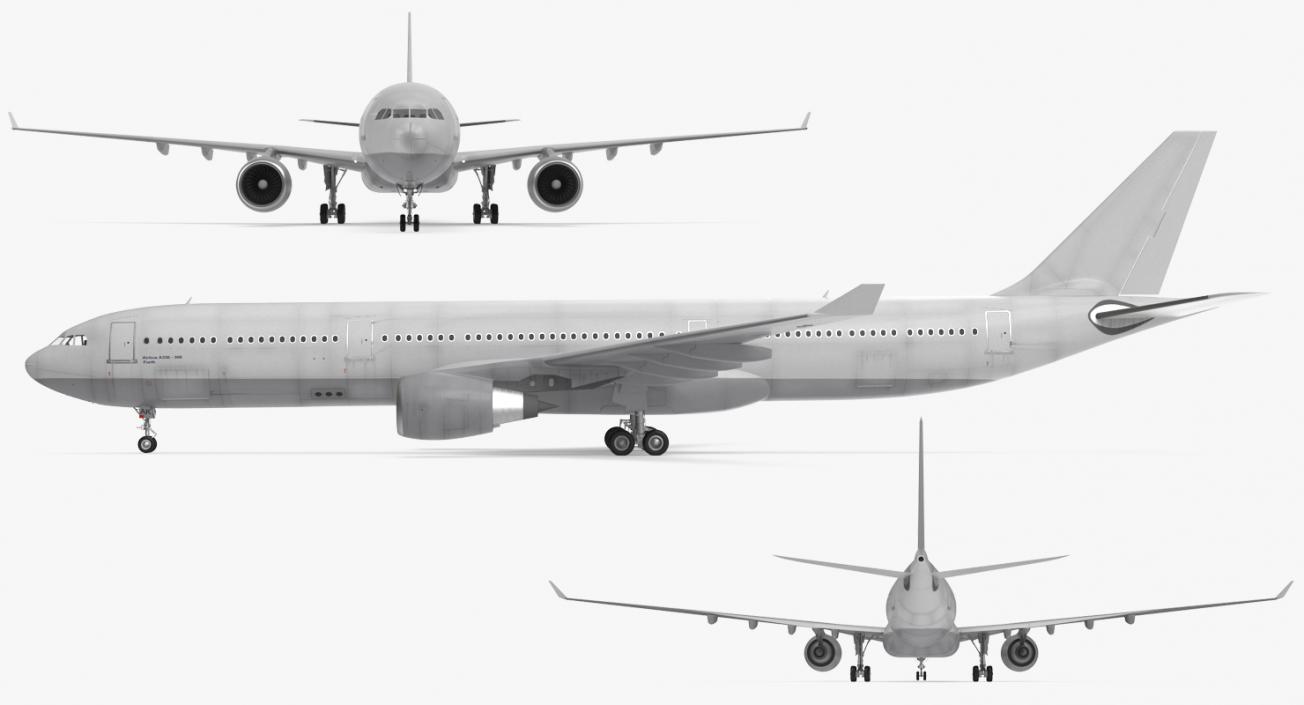 3D Jet Airliner Airbus A330-300 Generic Rigged model