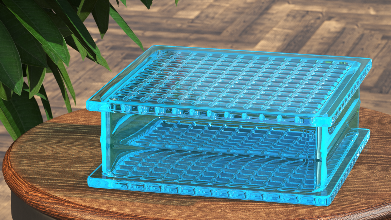 3D Quadra Glass Block Blue model