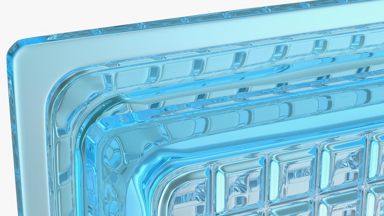 3D Quadra Glass Block Blue model