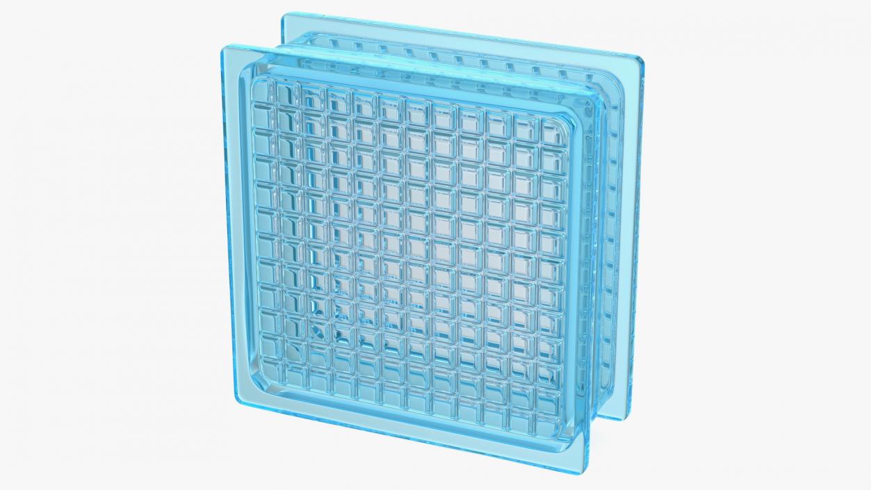 3D Quadra Glass Block Blue model