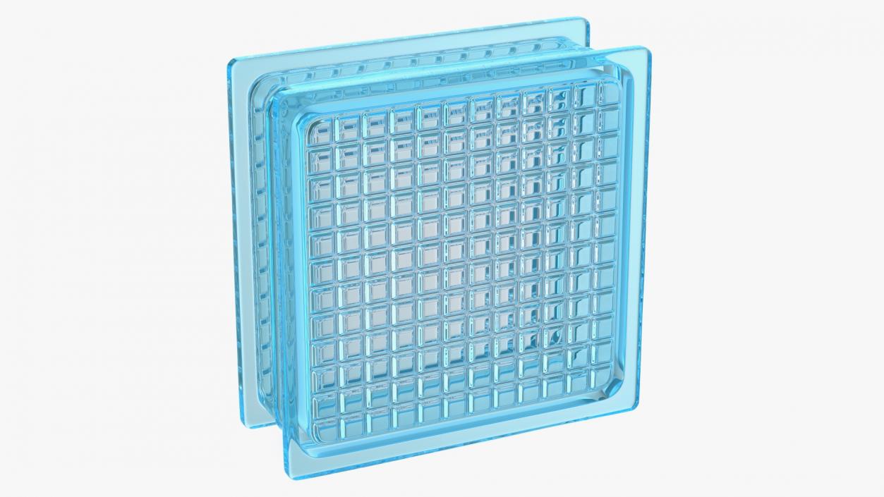 3D Quadra Glass Block Blue model