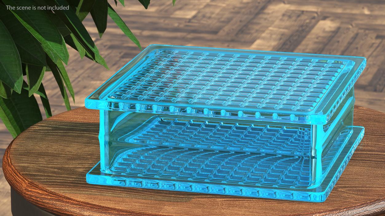 3D Quadra Glass Block Blue model