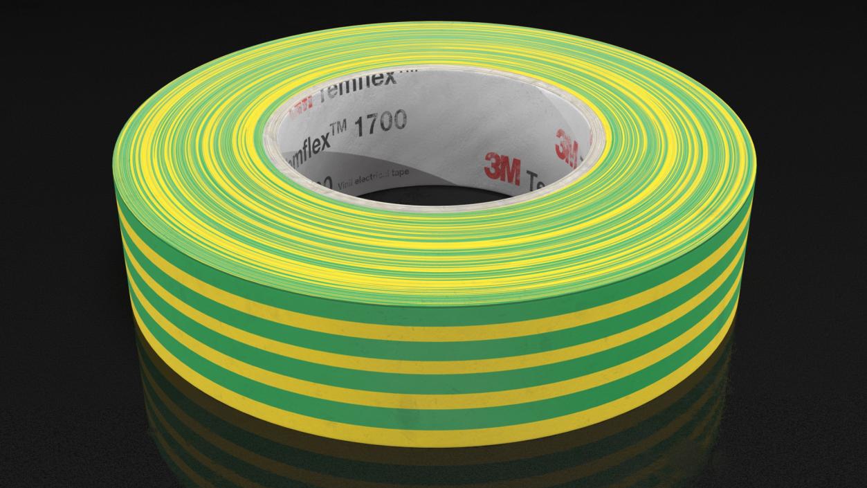 3D Temflex 3M Vinyl Electrical Tape Green model