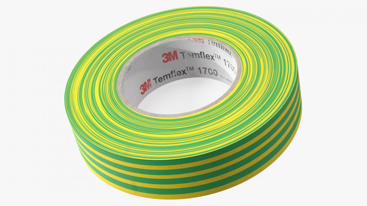 3D Temflex 3M Vinyl Electrical Tape Green model