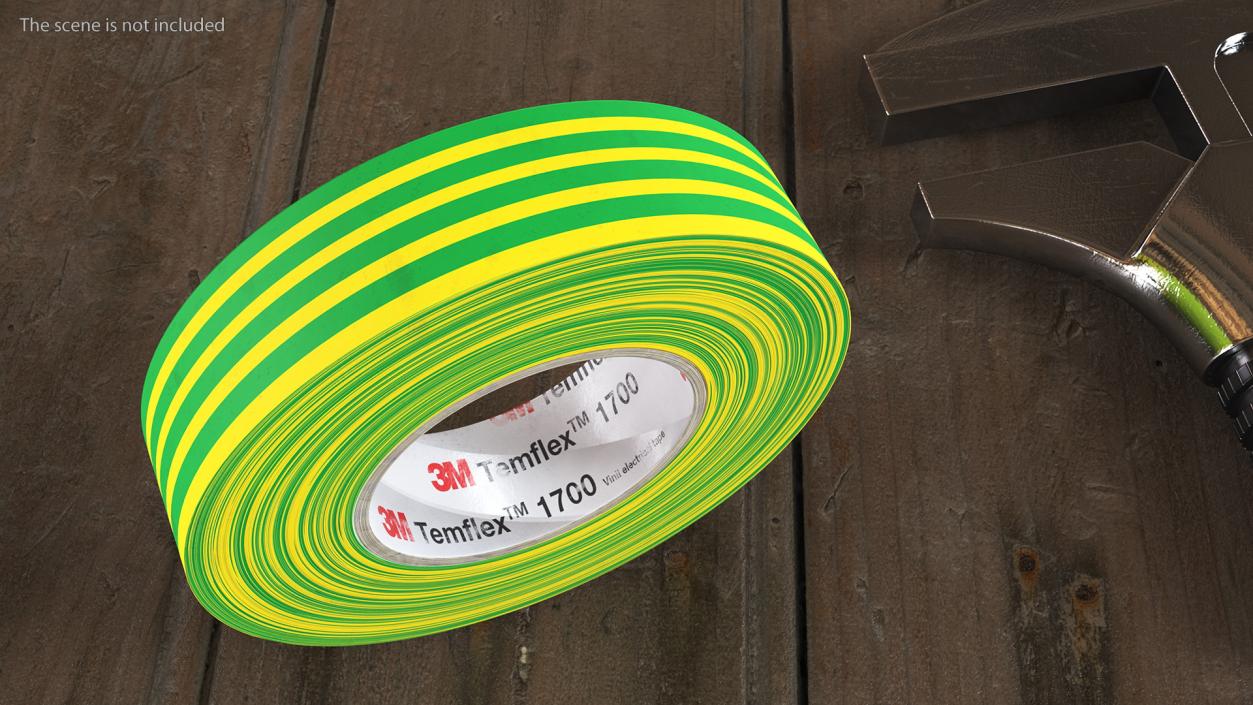 3D Temflex 3M Vinyl Electrical Tape Green model