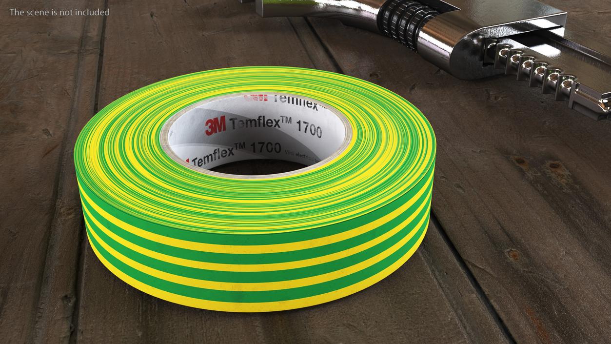 3D Temflex 3M Vinyl Electrical Tape Green model