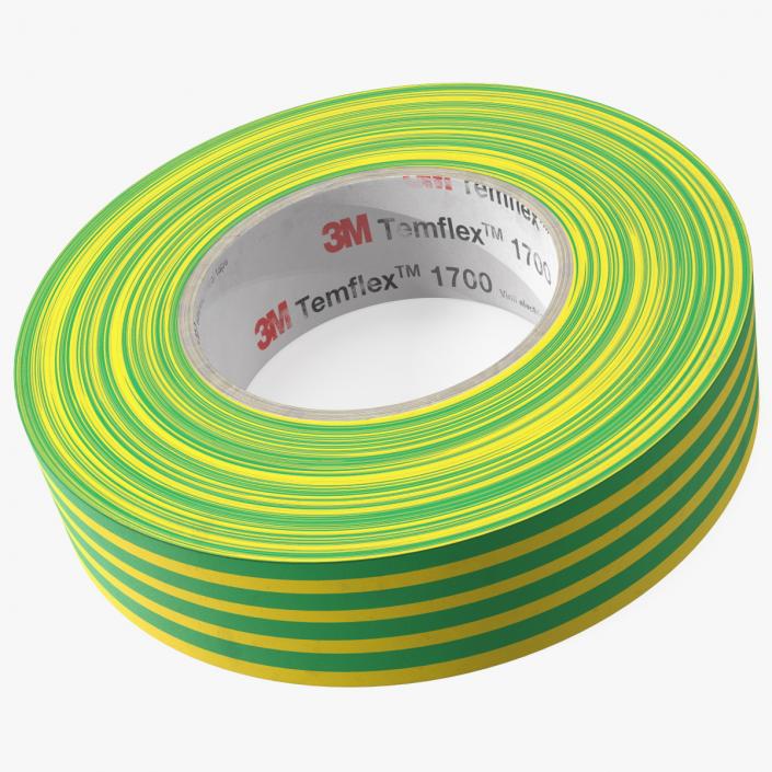 3D Temflex 3M Vinyl Electrical Tape Green model