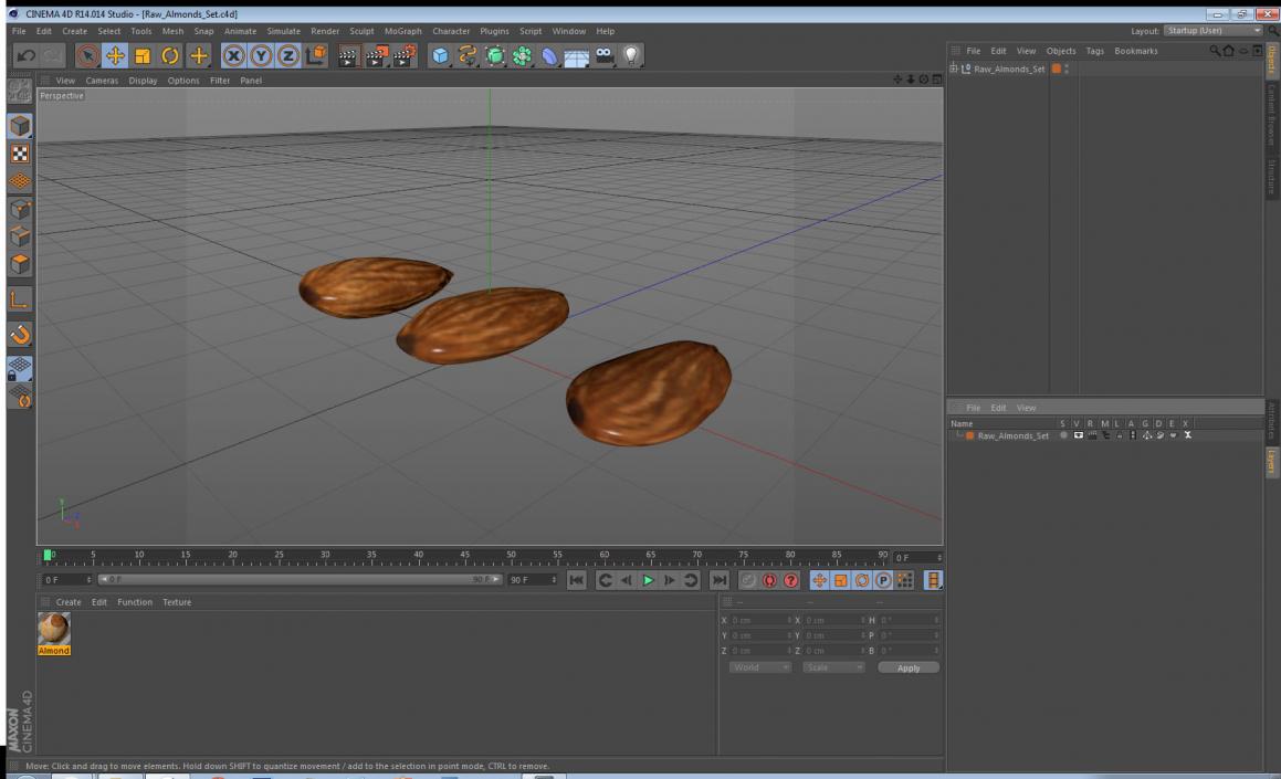 3D model Raw Almonds Set