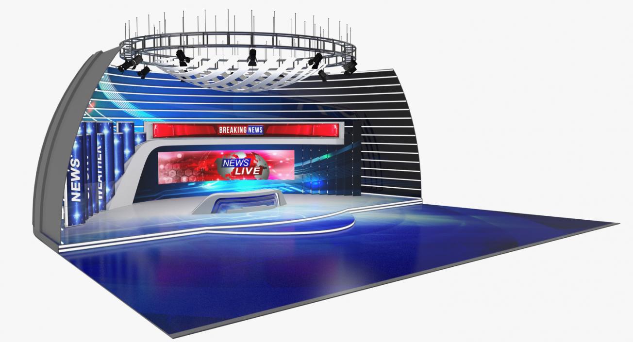 News TV Studio 3D model