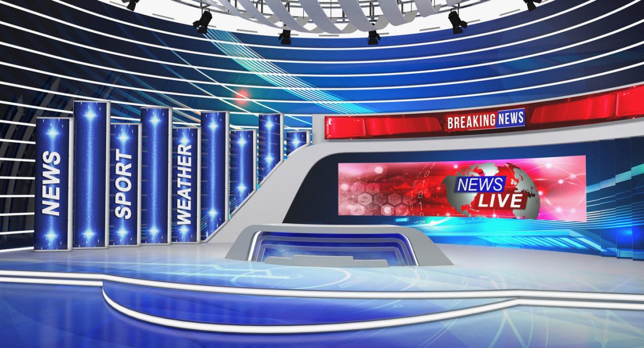 News TV Studio 3D model