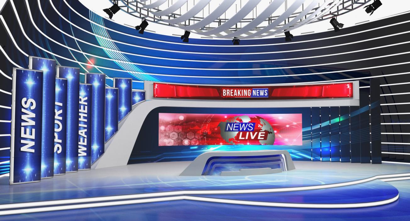 News TV Studio 3D model