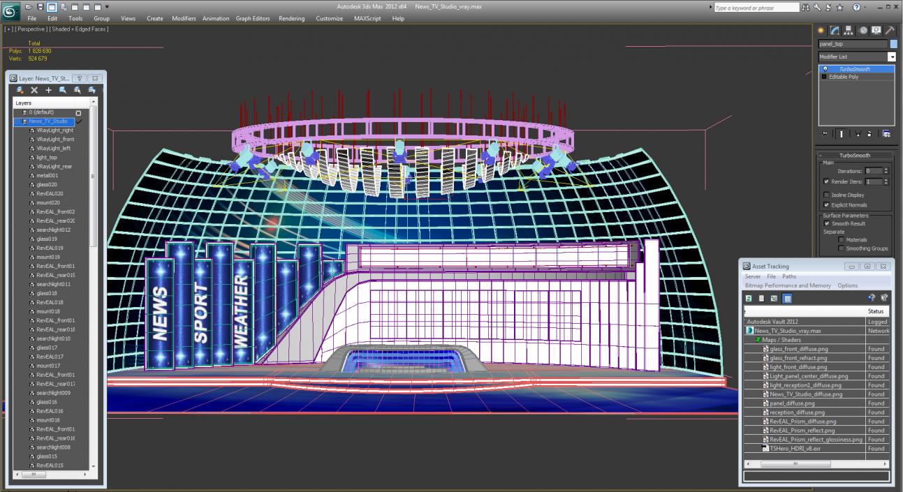 News TV Studio 3D model