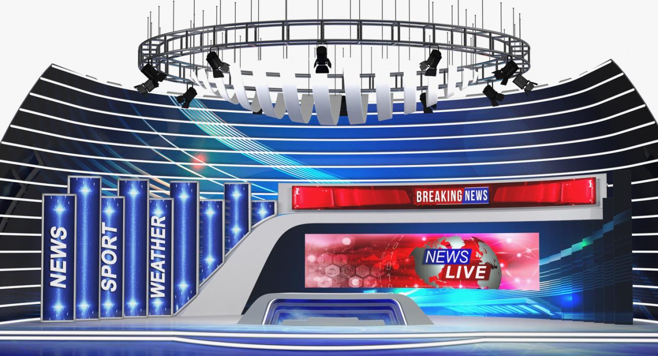 News TV Studio 3D model