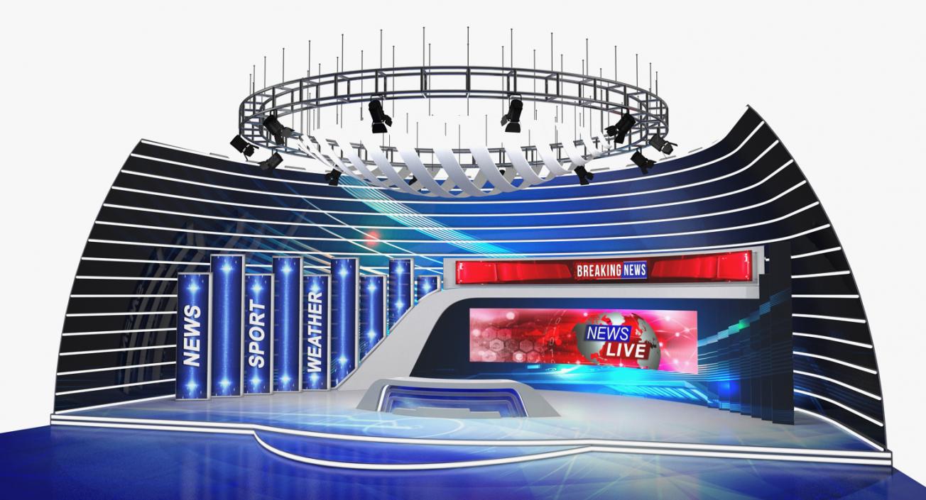 News TV Studio 3D model