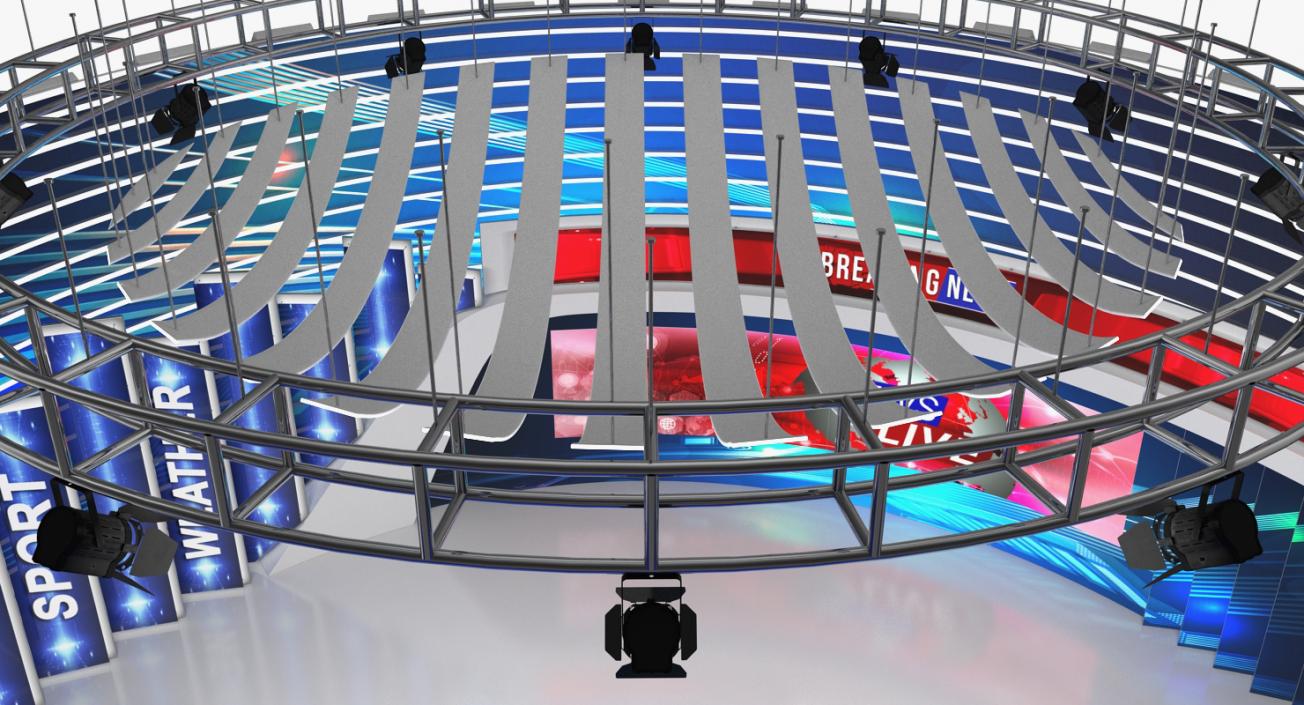 News TV Studio 3D model