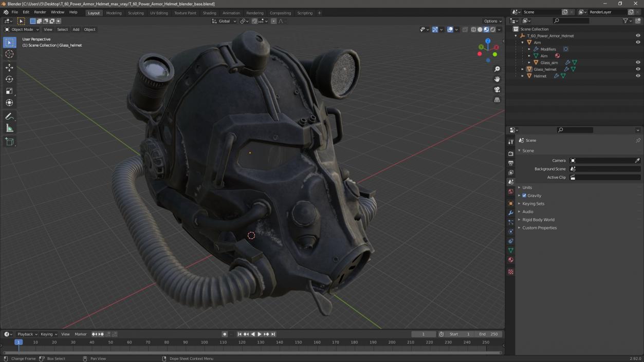 3D T 60 Power Armor Helmet for 3D Print