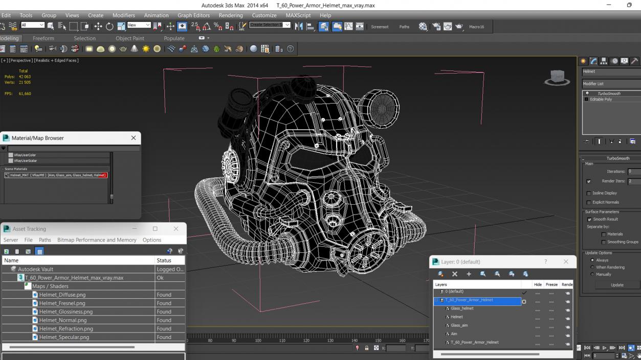 3D T 60 Power Armor Helmet for 3D Print