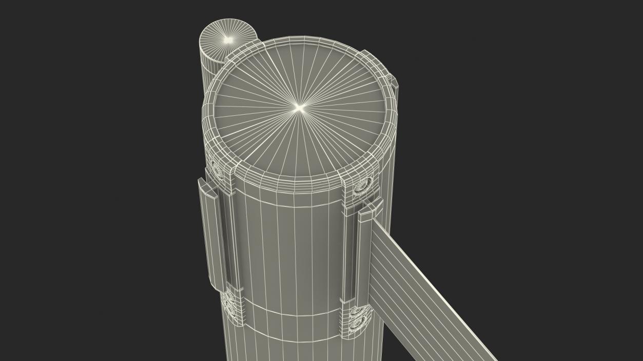 Barrier Stanchion with Yellow Belt 3D model