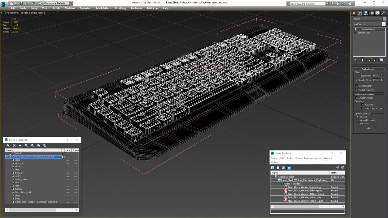 Razer Black Widow Mechanical Keyboard 2 3D model