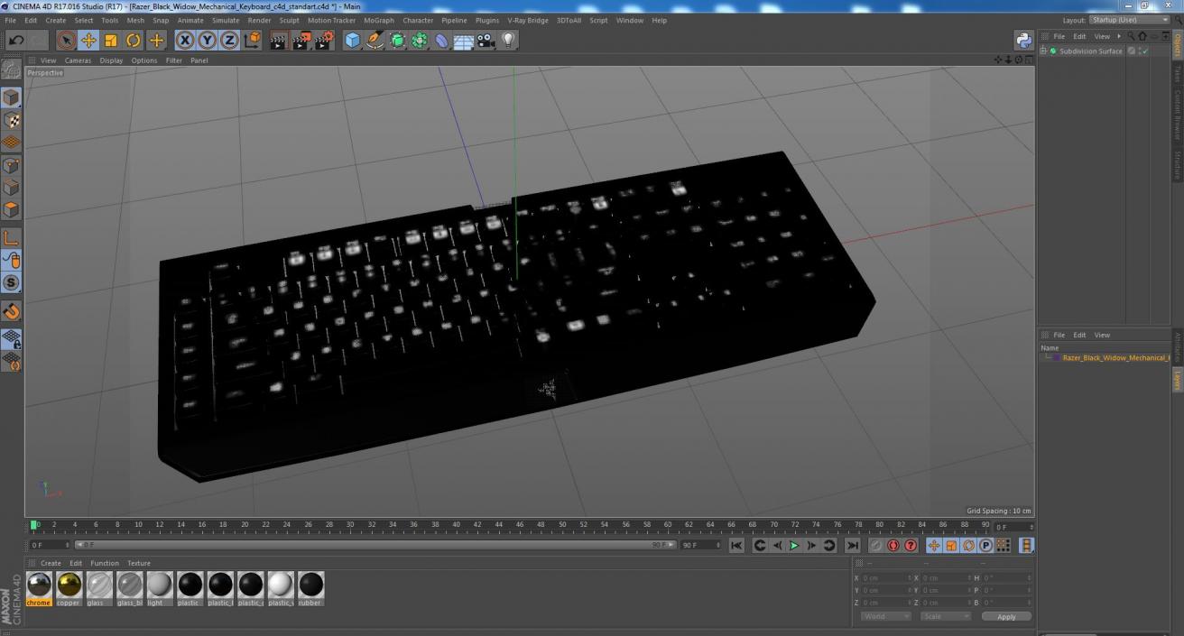 Razer Black Widow Mechanical Keyboard 2 3D model