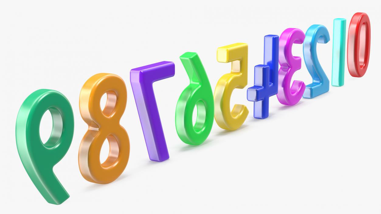 Plastic Numbers Set 3D model