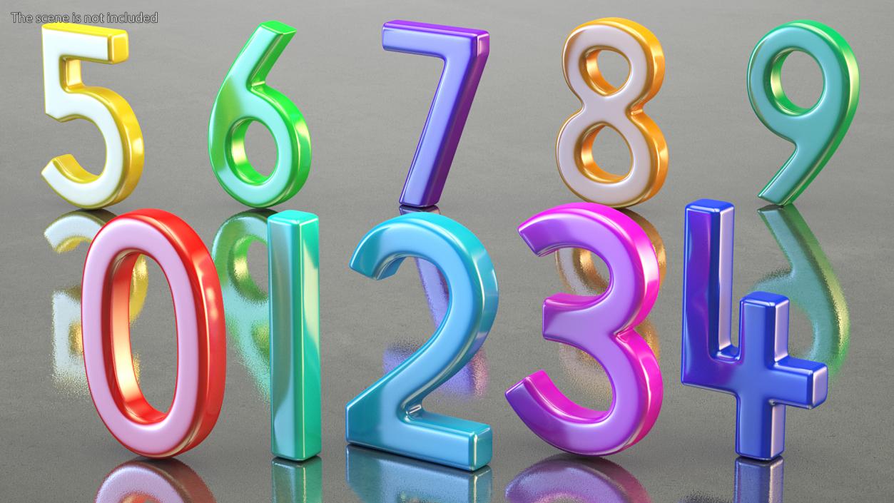 Plastic Numbers Set 3D model