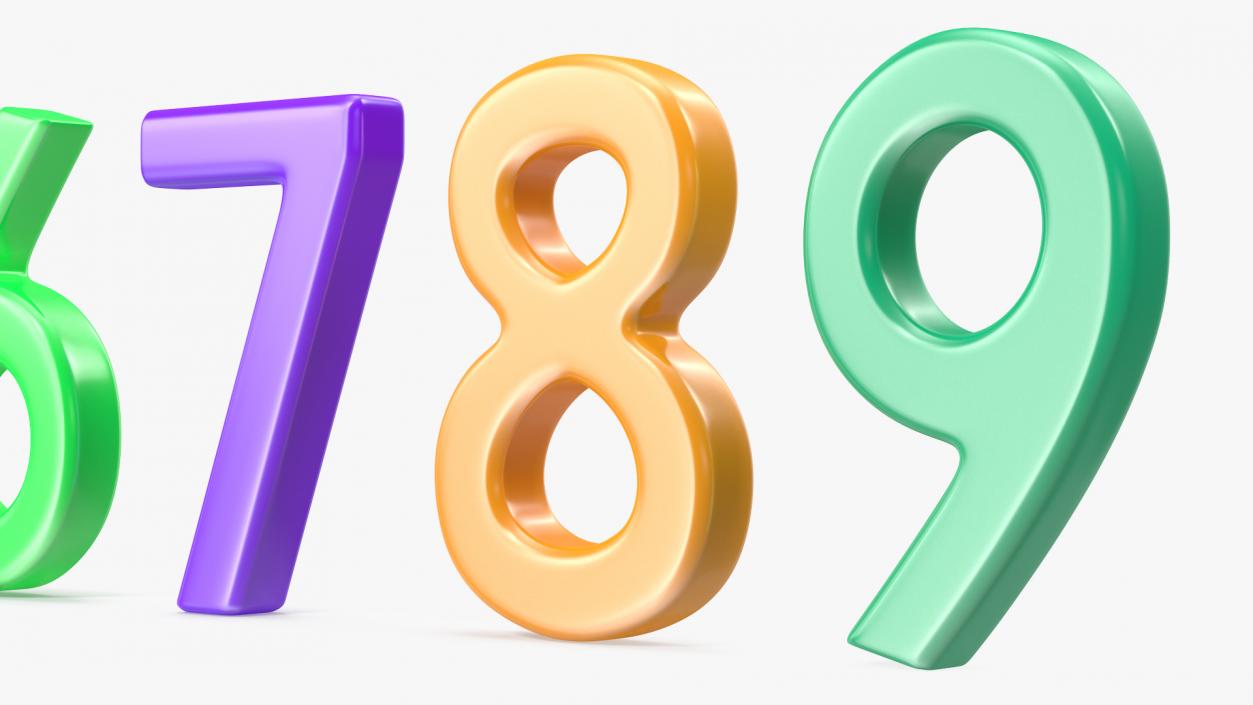 Plastic Numbers Set 3D model